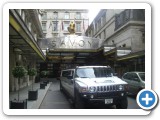 The Savoy Hotel a grand hotel and no better way to arrive than in our white stretched 16 seater Hummer