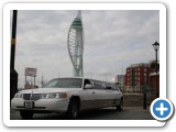shopping trip to Gunwharf, visit the Spinnaker Tower arrive in style in our white town car limousine