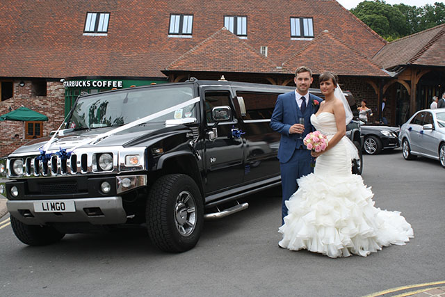 Black Hummer car ideal for the stunning bride on her big day